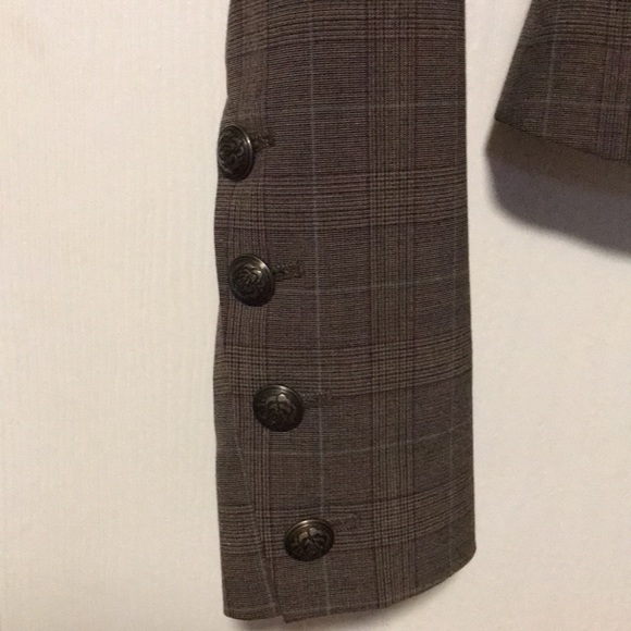 Guess Jeans Authentic Stretch Cropped Plaid Small Blazer - Picture 4 of 4